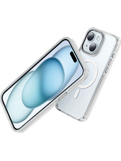 Hoco Magnetic Premium Series Anti-Drop Back Cover Grey/Clear (iPhone 15 Plus)