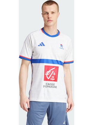 Adidas Team France Handball Ανδρικό Αθλητικό T-Shirt Λευκό IT4003