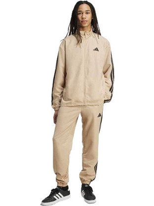 Adidas Essentials 3-Stripes Woven Tracksuit Ανδρικό Σετ Φόρμας με Λάστιχο Μπεζ JX3149