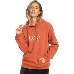 Roxy Surf Stoked Brushed Γυναικείο Φούτερ Oversized με Κουκούλα & Τσέπες Πορτοκαλί ERJFT04616-CNS0
