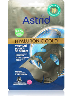 Astrid Hyaluronic Gold Sheet Μάσκα Προσώπου για Ενυδάτωση με Υαλουρονικό 1τμχ