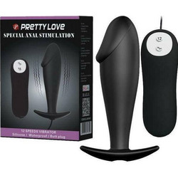 Pretty Love Special Anal Πρωκτική Σφήνα με Δόνηση 10cm Μαύρη 2827