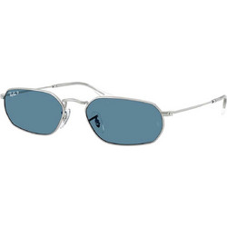 Ray-Ban RB3947 003S2 Γυναικεία Γυαλιά Ηλίου Ορθογώνια Μεταλλικά Ασημί με Μπλε Φακό