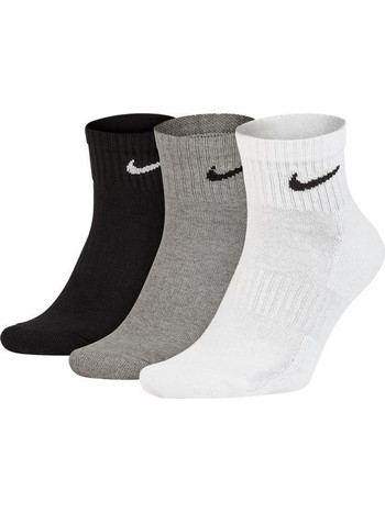 Nike Everyday Cushion Ankle Ανδρικές Κάλτσες Κοντές Μαύρες Λευκές Γκρι 3Pack SX7667-964