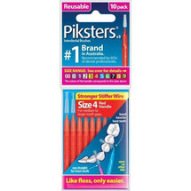Piksters Μεσοδόντια Βουρτσάκια Κόκκινα 10τμχ