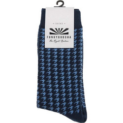Funky Buddha Ανδρικές Κάλτσες Ψηλές με Σχέδια Navy Μπλε FBM010-315-10