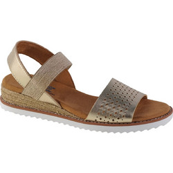 Skechers Desert Kiss Δερμάτινα Γυναικεία Σανδάλια Χρυσά 113557-CHMP