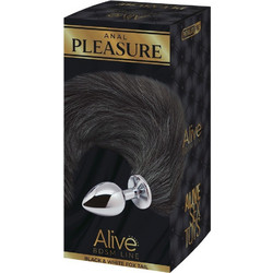 Alive Anal Pleasure Medium Πρωκτική Σφήνα Tail Plug Μαύρη