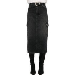 Superdry Μίντι Φούστα Τζιν Ψηλόμεση Cargo Μαύρη W7210337A-C8Z