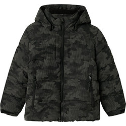 Name It Παιδικό Μπουφάν Χειμωνιάτικο Puffer Μαύρο Ανθρακί 13243950