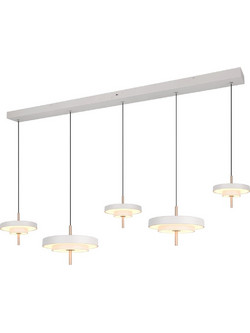 Trio Lighting Keaton Κρεμαστό Φωτιστικό Οροφής Ράγα Πολύφωτο LED με Φυσικό Λευκό Φως Γκρι 340210576