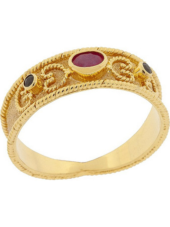 Million Diamonds Γυναικείο Δαχτυλίδι από Xρυσό 18K με Ρουμπίνι & Ζαφείρι RK22335