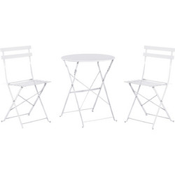 HomeMarkt Sophie Σετ Έπιπλα Κήπου Μεταλλικό 3τμχ Λευκό HM21118.01