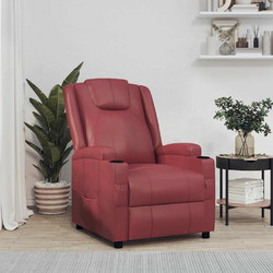 vidaXL Πολυθρόνα Relax με Υποπόδιο Ανακλινόμενη Δερματίνη Μπορντό 340963