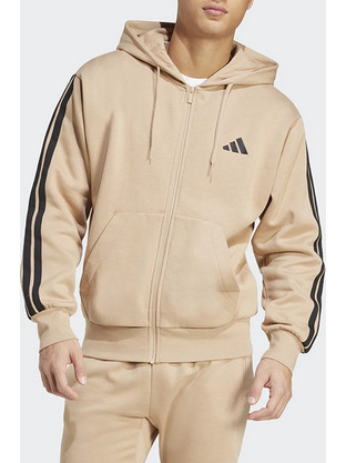 Adidas Ανδρική Ζακέτα Φούτερ με Κουκούλα και Φερμουάρ Μπεζ JX0745