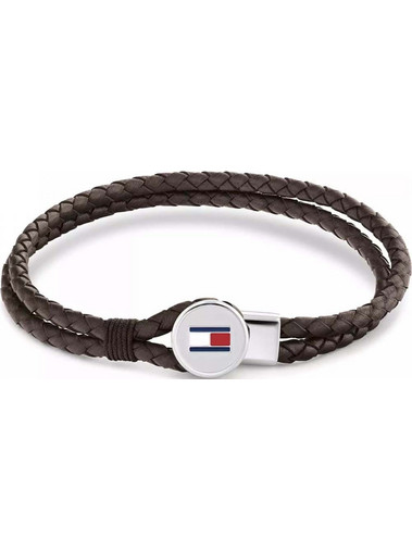Tommy Hilfiger Ανδρικό Βραχιόλι Χειροπέδα από Δέρμα & Ατσάλι 2790655