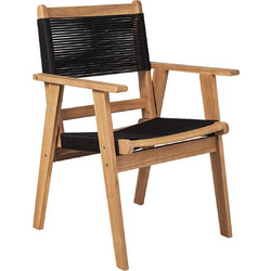 Woodwell Coffee Πολυθρόνα Κήπου Μασίφ Ξύλο Μαύρη Καφέ Ε2350,1