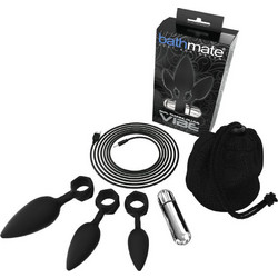 Bathmate Anal Training Plugs Vibe Σετ Πρωκτικές Σφήνες Ασύρματη με Δόνηση Μαύρες D-234716