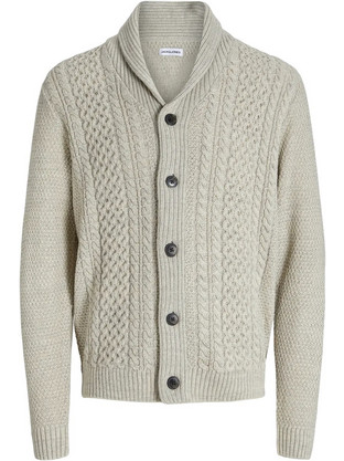 Jack & Jones Ανδρική Ζακέτα Πλεκτή με Κουμπιά Λευκή 12279337