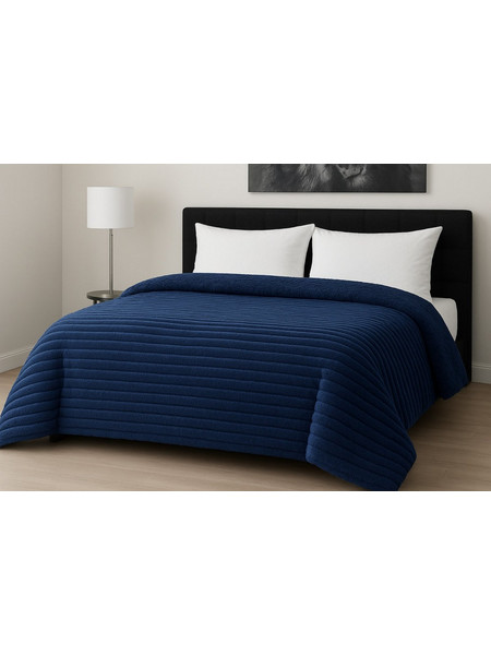 Le Blanc Κουβερτοπάπλωμα Μονό 160x220 Rib Navy Blue