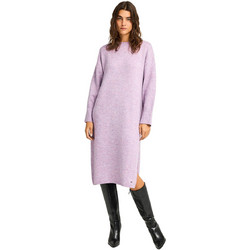 Funky Buddha Midi Καθημερινό Φόρεμα Πλεκτό Λιλά FBL012-139-13