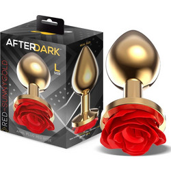 LateToBed Afterdark Rose Large Πρωκτική Σφήνα 10.2cm Κόκκινη Χρυσή AD-871