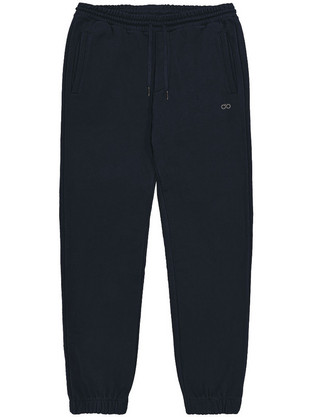 Double Ανδρικό Παντελόνι Φόρμας Fleece με Λάστιχο Navy Μπλε MPAN-6027