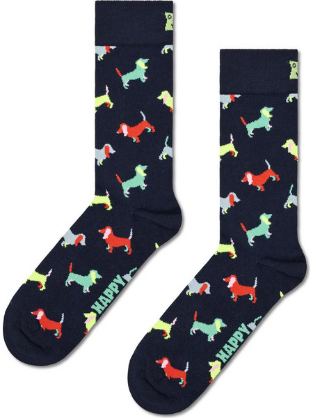 Happy Socks Puppy Love Ανδρικές Κάλτσες Ψηλές με Σχέδια Navy Μπλε PUL01-6500