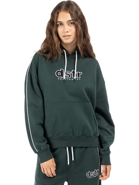 District75 Γυναικείο Φούτερ Oversized με Κουκούλα & Τσέπες Κυπαρισσί 225WHO-545-063