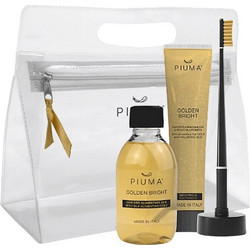 Piuma Golden Bright Οδοντόβουρτσα + Οδοντόκρεμα 75ml + Στοματικό Διάλυμα 200ml + Νεσεσέρ