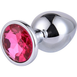 Kinksters Gemstone Πρωκτική Σφήνα Diamond Plug 7cm Ασημί Ροζ