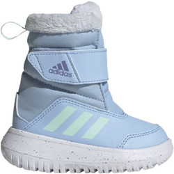 Adidas Winterplay Παιδικά Μποτάκια Χιονιού Γαλάζια Αδιάβροχα με Σκρατς & Γούνα IF1714-ACDZ