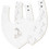 Interbaby Bunny Σετ Σαλιάρες Μπαντάνα από 100% Βαμβάκι με Κουμπί Λευκή Γκρι 2τμχ