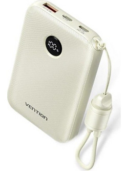 Vention FKAN0-C Power Bank 10000mAh 22.5W με Θύρα USB-A & Θύρα USB-C Power Delivery Beige