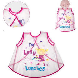 Interbaby 285 Αδιάβροχη Σαλιάρα Ποδιά Πλαστική με Αυτοκόλλητο Φούξια