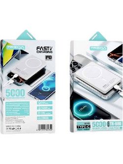 Treqa TR-980 Wireless Magsafe Power Bank 5000mAh με Θύρα USB-C White