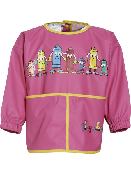 Playshoes Αδιάβροχη Σαλιάρα Ποδιά Πλαστική με Κουμπί Τσέπη & Μανίκια Φούξια