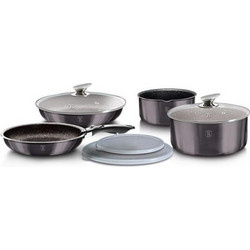 Berlinger Haus Carbon Pro Σετ Μαγειρικά Σκεύη Αλουμινίου με Αντικολλητική Επίστρωση Μαρμάρου BH-6918