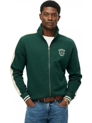Superdry Ανδρική Ζακέτα Φούτερ με Κουκούλα και Φερμουάρ Πράσινη M2014282A-27E