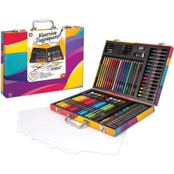 AS Company Happihobbi Deluxe Rainbow Σετ Ζωγραφικής με Βαλιτσάκι 24x22.5x31.5cm 100τμχ