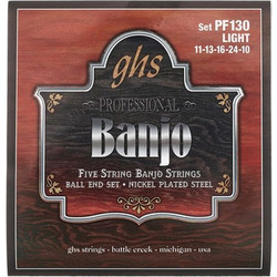 GHS PF130 Σετ 5 Χορδές Μπάντζο Stainless Steel 10-22" Medium Tension