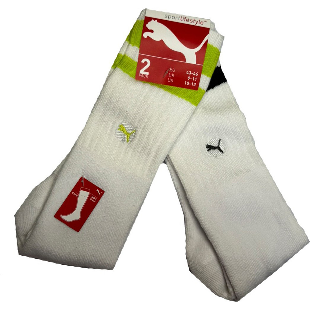 Puma Ανδρικές Κάλτσες Ψηλές με Σχέδια Λευκές 2Pack 906321-001 ...