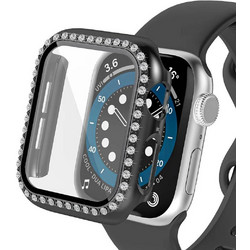 Leewello LW-409 Πλαστική Θήκη με Προστασία Οθόνης για Apple Watch 7 / 8 / 9 45mm Μαύρη