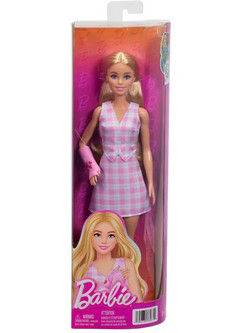 Mattel Barbie Fashionistas With Pink Arm Cast & Plaid Outfit Blonde