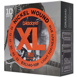 D'Addario EXL140 10-Pack Σετ 6 Χορδές Ηλεκτρικής Κιθάρας Nickel Plated Steel 10-52" Mixed Tension
