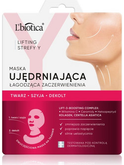 L'biotica Lifting Y Zone Sheet Μάσκα Ντεκολτέ Προσώπου για Αντιγήρανση με Κολλαγόνο & Πεπτίδια 1τμχ