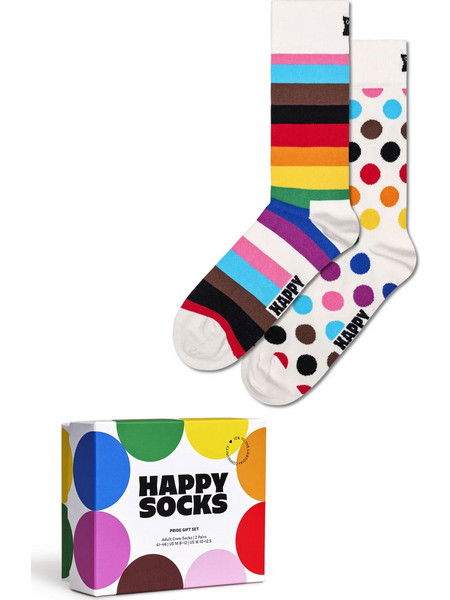 Happy Socks Pride Ανδρικές Κάλτσες Ψηλές με Σχέδια Πολύχρωμες 2Pack P001718-1000