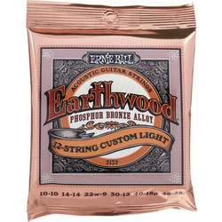Ernie Ball Earthwood 2152 Σετ 12 Χορδές Ακουστικής Κιθάρας Phosphor Bronze 10-48" Custom Light Tension