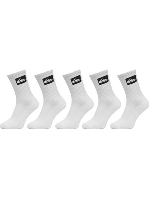 Quiksilver Ανδρικές Κάλτσες Κοντές με Σχέδια Λευκές 5Pack EQYAA04066-WBB0