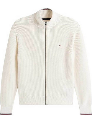 Tommy Hilfiger Ανδρική Ζακέτα Πλεκτή με Φερμουάρ Μπεζ MW0MW41517-Z00